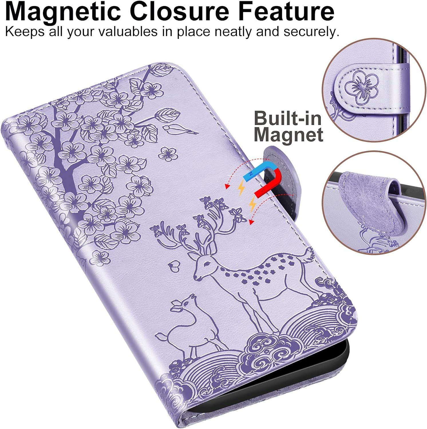 Coque Pour Iphone 12 Mini, Fleur Cerf Sika Animaux Motif Etu... - 5