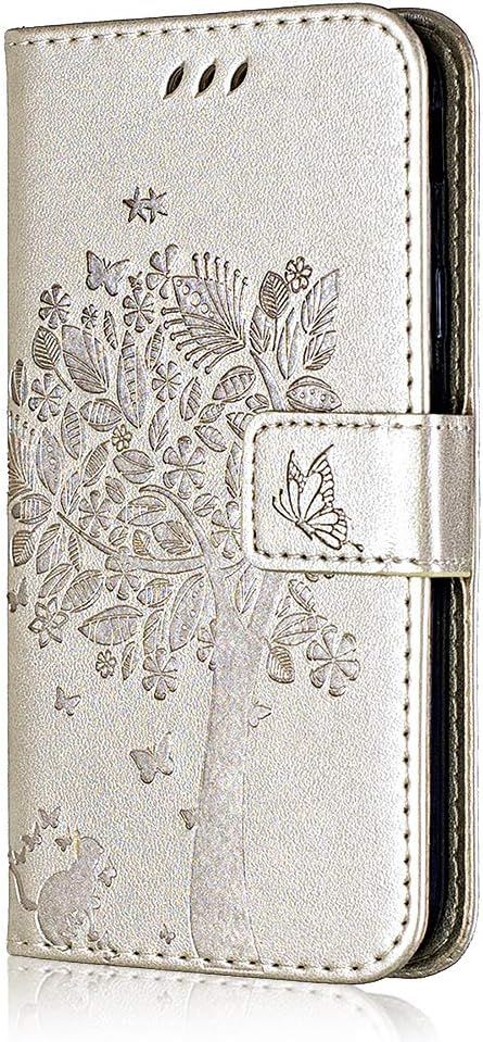 Coque Pour Galaxy A8 2018, Etui En Cuir Pu Portefeuille, Ant...