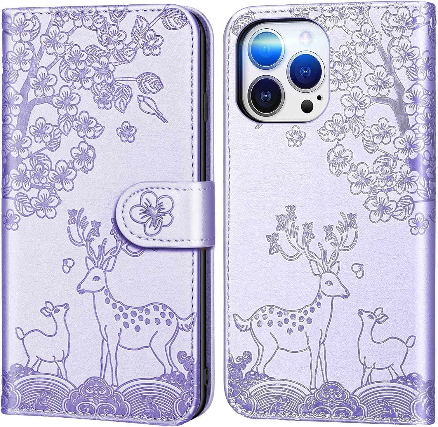 Coque Pour Iphone 13 Pro Max (6,7 Pouces), Fleur Cerf Sika A...