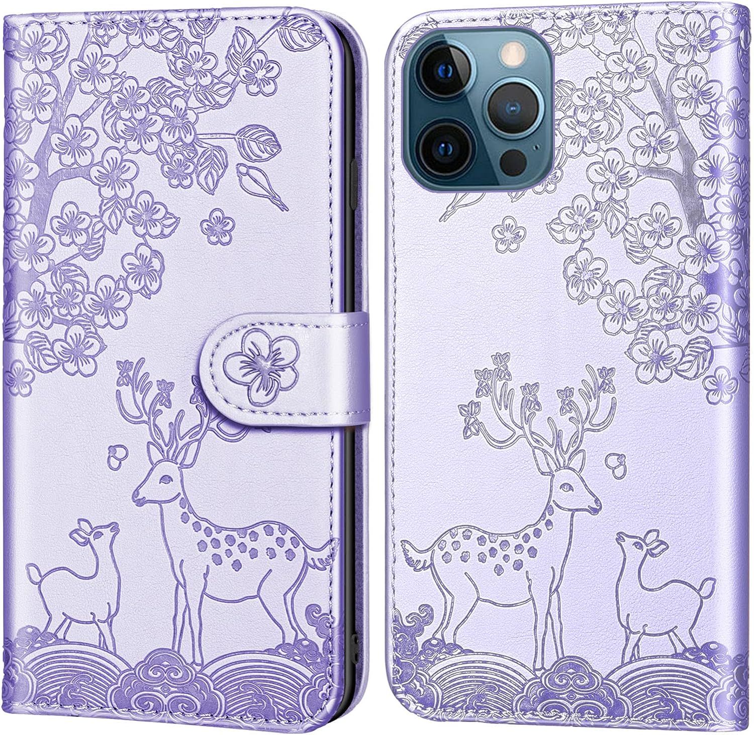 Coque Pour Iphone 12 Pro Max, Fleur Cerf Sika Animaux Motif ... - 2
