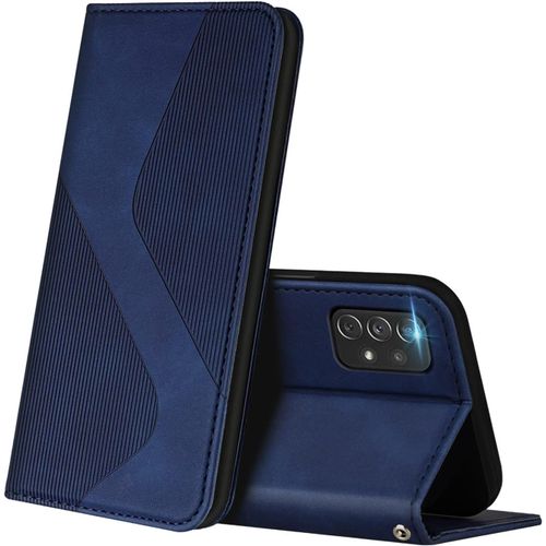 Coque Pour Samsung Galaxy A23 5g/4g, Premium Etui Housse En Cuir De Protection Avec [Emplacements Cartes] [Magnetique], Clapet Folio Portefeuille Pour Samsung Galaxy A23 5g/4g (Bleu)
