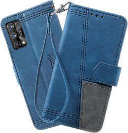 Coque Compatible Avec Oppo Realme 7 Pro, Portefeuille Housse En Cuir Pu Pour Realme 7 Pro, Magnetique Antichoc Flip Coque, Bleu