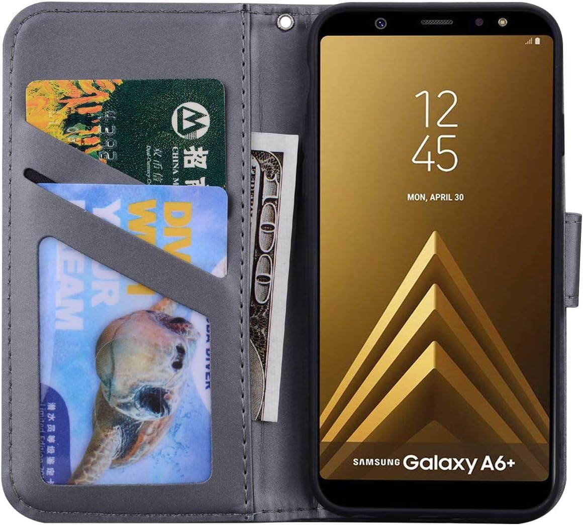 Coque Samsung Galaxy A6 Plus 2018,Housse En Cuir 3d Ours Des... - 4