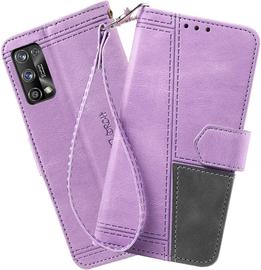 Coque Compatible Avec Oppo Realme 7 Pro, Portefeuille Housse En Cuir Pu Pour Realme 7 Pro, Magnetique Antichoc Flip Coque, Violet
