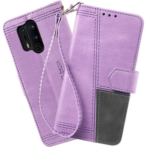 Coque Compatible Avec Oneplus 8 Pro, Portefeuille Housse En Cuir Pu Pour Oneplus 8 Pro, Magnetique Antichoc Flip Coque, Violet
