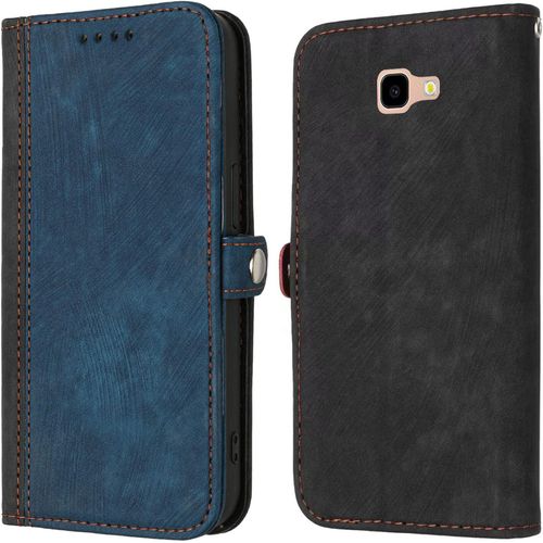 Coque Cuir Pour Samsung Galaxy A3 2016, Housse Portefeuille Magnetique Fentes Pour Cartes Antichoc Etui A Rabat Avec Cordon Fonction Support Case Pour Samsung A3 2016 Cover - Bleu