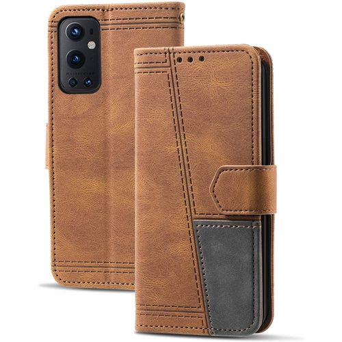 Coque Compatible Avec Oneplus 9 Pro, Portefeuille Housse En Cuir Pu Pour Oneplus 9 Pro, Magnetique Antichoc Flip Coque, Brun