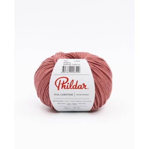 Pelote Phil Cabotine - Fil À Tricoter D'été Doux Et Légèrement Blanchi - Phildar Vieux Rose