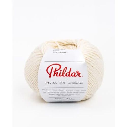 Pelote De Coton Et Lin Phil Rustique - Phildar Ecru