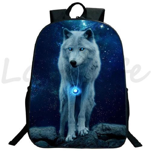 Ice Fire Wolf-sac à Dos De Grande Capacité Pour Adolescents Sacs D'école Sac à Dos étudiant Sac à Dos Décontracté Sac De Voyage Pour Hommes Sac à Dos Pour Enfants 16 Pouces 3d