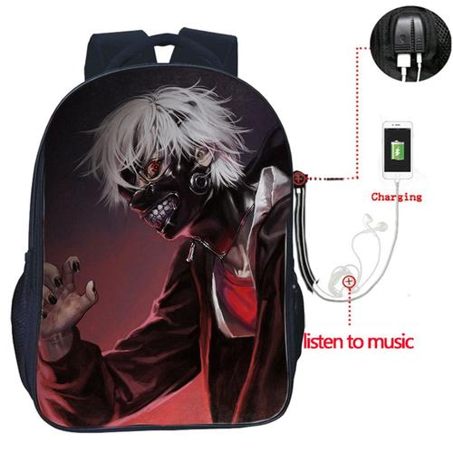 Tokyo Ghoul ? Sac à Dos Avec Chargeur Usb Pour étudiants Garçons Et Filles Sac à Dos De Voyage