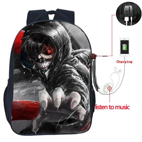 Tokyo Ghoul ? Sac à Dos Avec Chargeur Usb Pour étudiants Garçons Et Filles Sac à Dos De Voyage