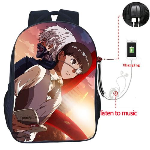 Tokyo Ghoul ? Sac à Dos Avec Chargeur Usb Pour étudiants Garçons Et Filles Sac à Dos De Voyage