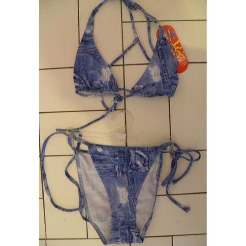 Bikini Imitation Jean's - Neuf Avec Étiquette - 34/36