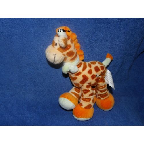 Peluche Giraffe Jaune Orange Marron - Kimbaloo -  25 Cm
