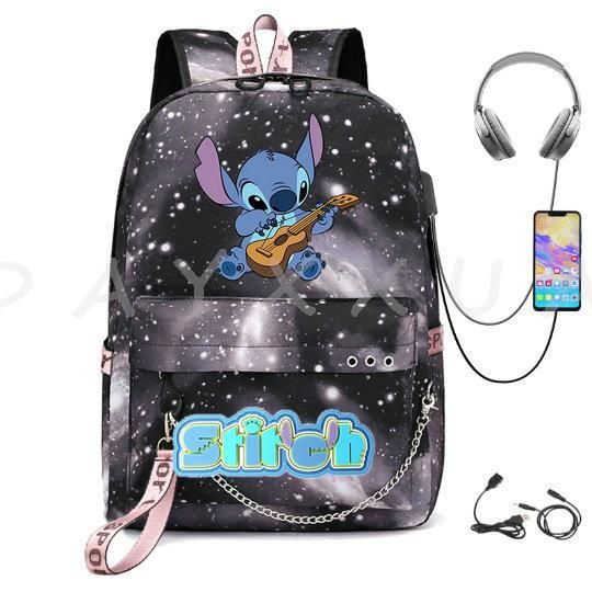 Sac à Dos Can O Et Stitch Pour Adolescents Chargement Usb Jeux Sac D'école Femmes Hommes Sac à Dos Pour Ordinateur Portable