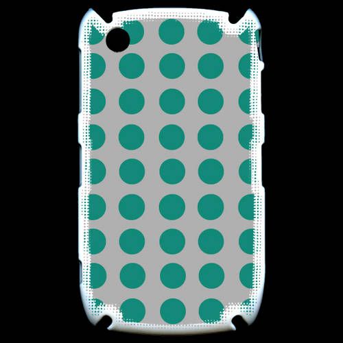 Coque  Black Berry 8520 Pois Gris & Turquoise