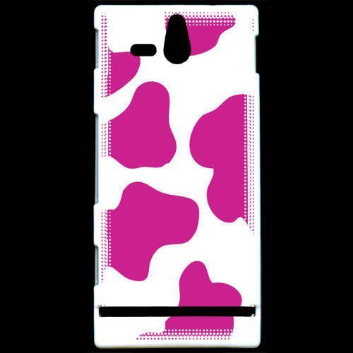 Coque  Sony Xperia U Vache Rose