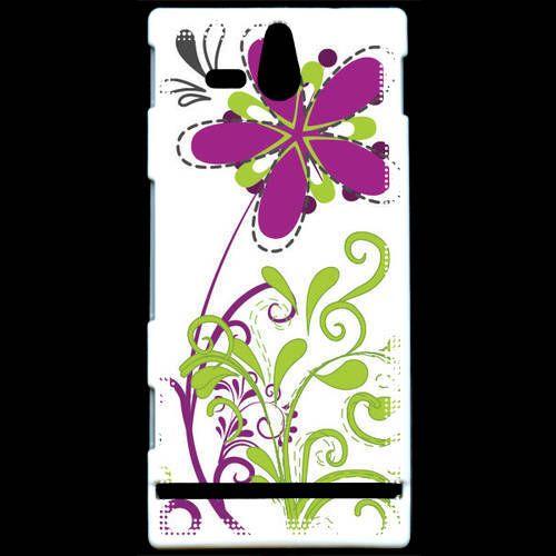 Coque  Sony Xperia U Motif Floral Vert