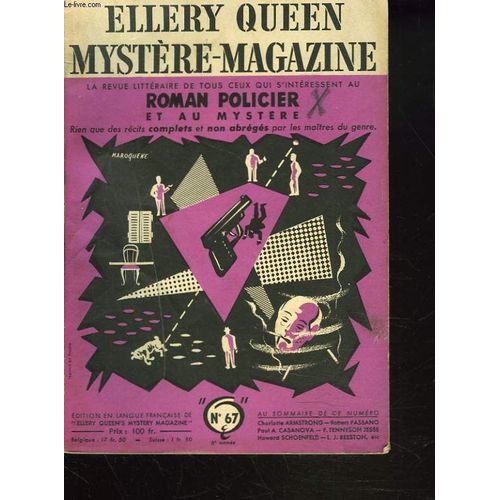 Ellery Queen, Mystere-Magazine N°67, Août 1953. Charlotte Armstrong, Robert Passano;, Paul A. Casanova, F. Tennysson Jesse, Howard Schoenfeld, L.J. Beeston, ...