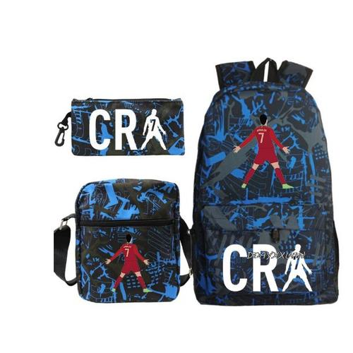 Sac à Dos De Football Cr7 Avec Impression 3d Pour Femme Et Homme Pour Lycéens 3 Pièces