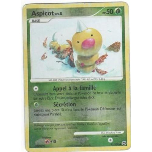 Carte Pokémon "Aspicot Niv.5" Pv50 Holo Reverse 93/106