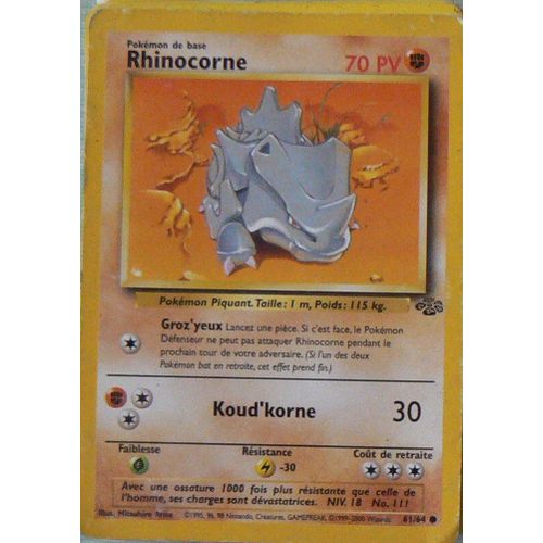 Rhinocorne - Jungle - 61/64 - Edition 2000
