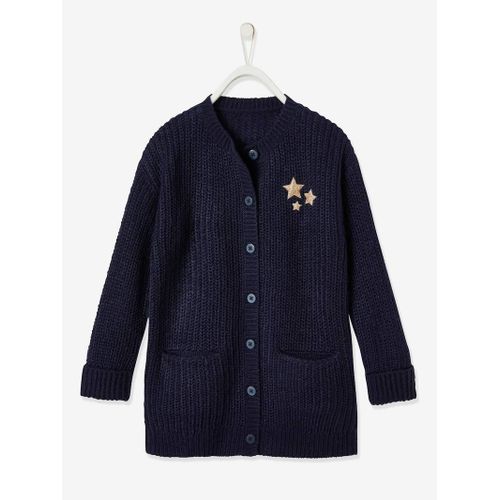 Long Gilet Fille Badges Étoiles Irisées (Verbaudet)