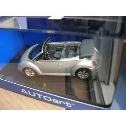 Autoart 1/43 Vw Volkswagen New Beetle Cabriolet Gris Metal!!-Autoart