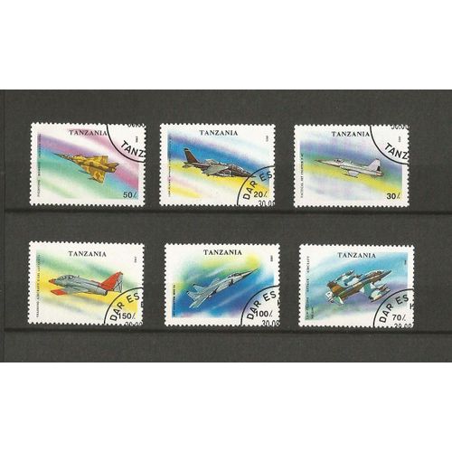 Lot 6 Timbres Préoblitérés Tanzanie Thème "Avions De Guerre" 1993