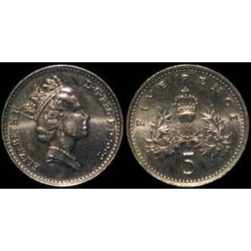 Pièce 5 Pence Elizabeth Ii, 3e Eff., Pt Mod. 1994