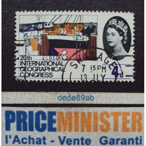 Royaume-Uni..  4d . 20ème Congrès International Géographique - Elisabeth 2 . Oblitéré.