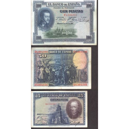 Billets  100  50 25 Pesetas