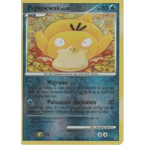 Carte Pokémon "Psykokwak Niv.19" Pv60 Holo Reverse 87/127
