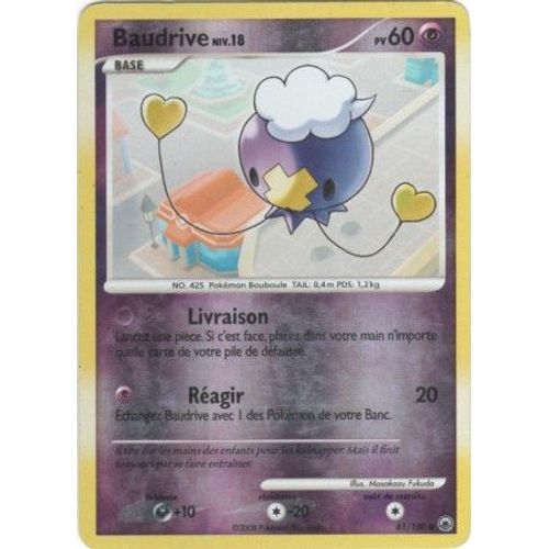 Carte Pokémon "Baudrive Niv.18" Pv60 Holo Reverse 61/100