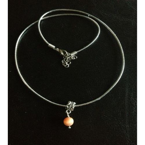Collier  + Pendentif Perle Orange