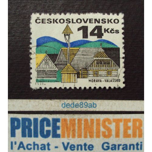 Tchécoslovaquie..  14 Kcs Ceskoslovensko . Vieux Batiments : Morava - Valassko . Oblitéré.