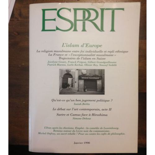 Esprit Janvier 1998 - L'islam D'europe