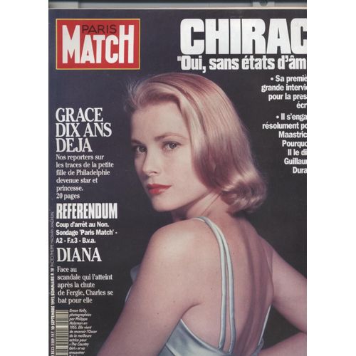 Paris Match  N° 2259 : James Coburn (4p) / Jacques Chirac (10p) / Grace Kelly (20p) / Charles Au Secours De Diana (6p)