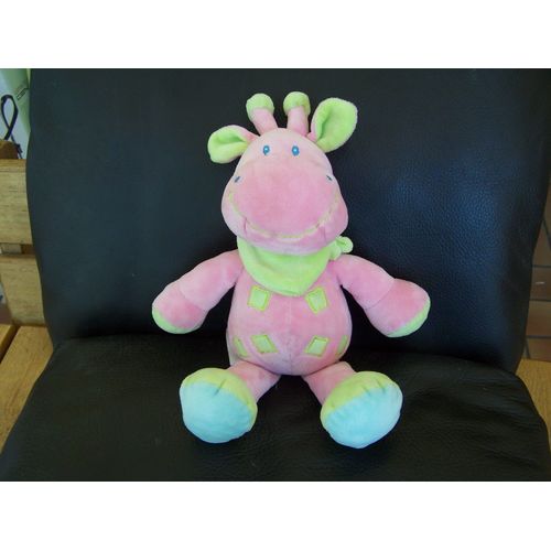 Doudou Girafe Vache Zebre Rose Et Vert Anis Kiabi Nicotoy