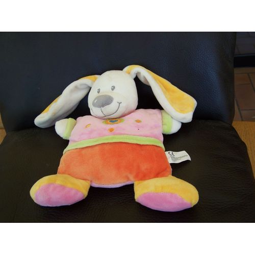 Doudou Semi Plat Chien Lapin Nicotoy Coeur