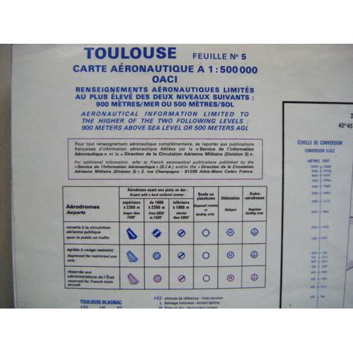 Carte Aeronautique De Toulouse  De 1986