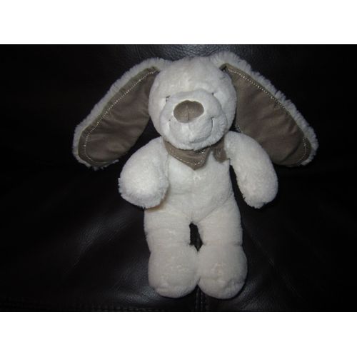 Doudou Lapin Blanc Tex Baby Peluche Modèle 25 Cm  Oreilles  15 Cm Environ