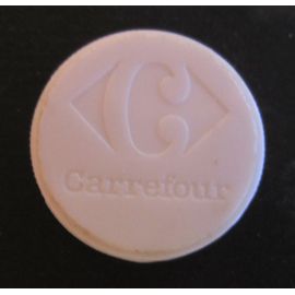 Jeton Caddie Carrefour Blanc