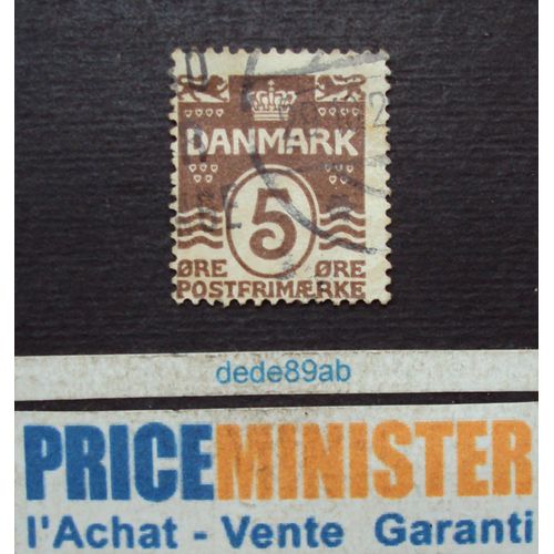 Danemark..  5 Ore Danmark . Couronne & Lions Héraldiques . Oblitéré.