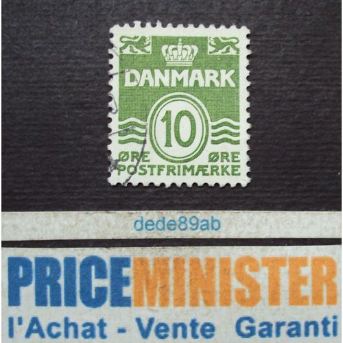 Danemark..  10 Ore Danmark . Couronne & Lions Héraldiques . Oblitéré.