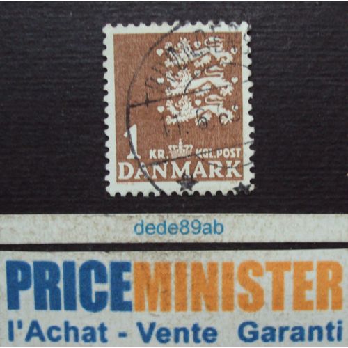 Danemark..  1 Kr Danmark . 3 Lions Héraldiques . Oblitéré.
