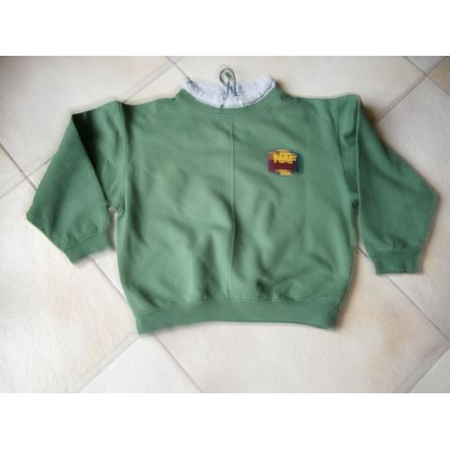 Sweat-Shirt Vert Et Gris Taille 10 Ans Marque Naf Naf