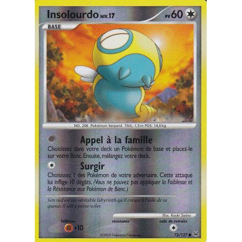 Carte Pokemon - Insolourdo - 73/127 - Reverse - Platine -