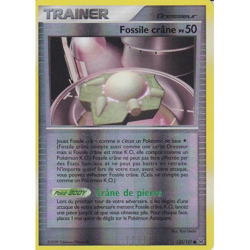 Carte Pokemon - Trainer Fossile Crane - 120/127  Rverse  - Platine -